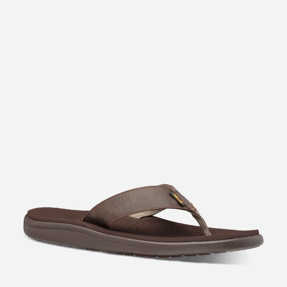 Teva Voya Leather Men's Flip Flops South Africa - RBM713568